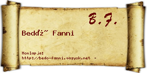 Bedő Fanni névjegykártya